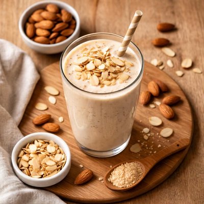 Mandlový mléčný shake Rodinna farma Balaram